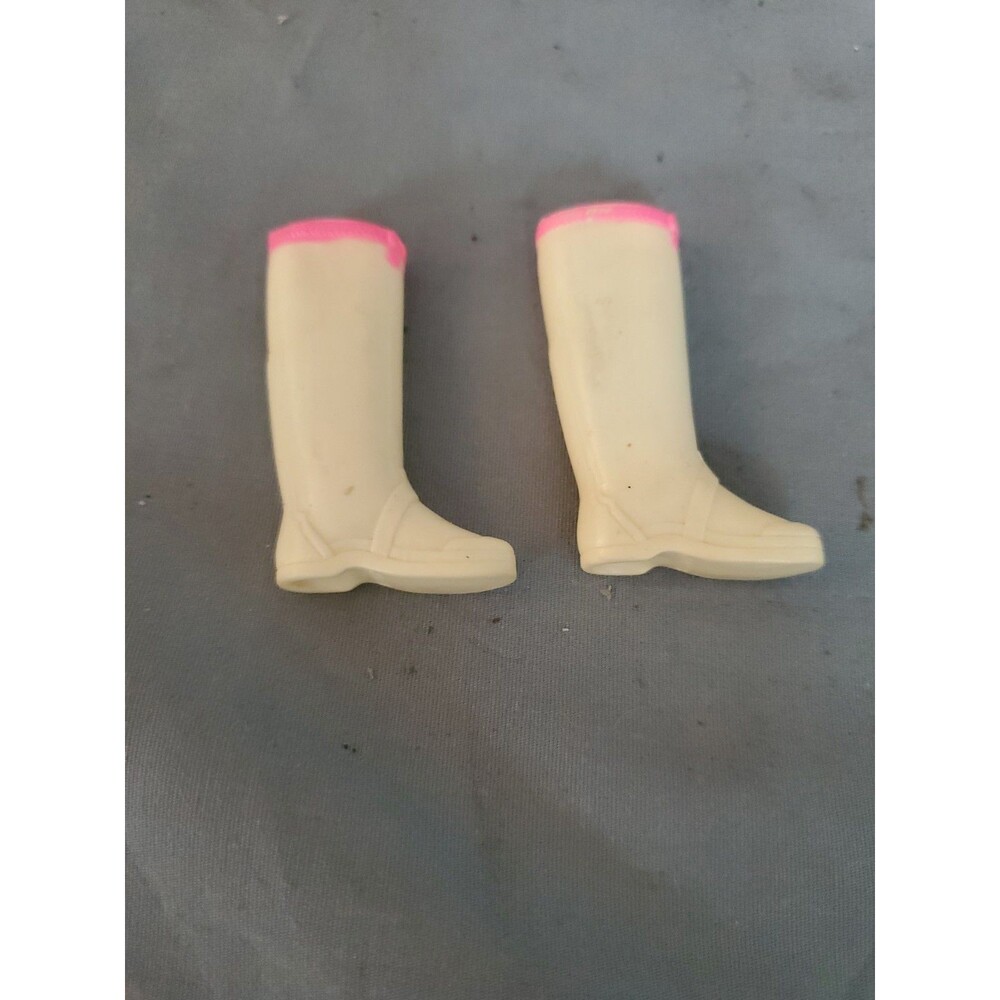 Vintage Barbie: Francie #1269 Leather Limelight ~ White Boots with Hot Pink Trim